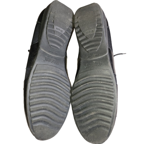 Munro Pace #4057 Black Leather & Canvas Lace Up Sporty Walking Loafer Size 10.5 - Picture 8 of 10